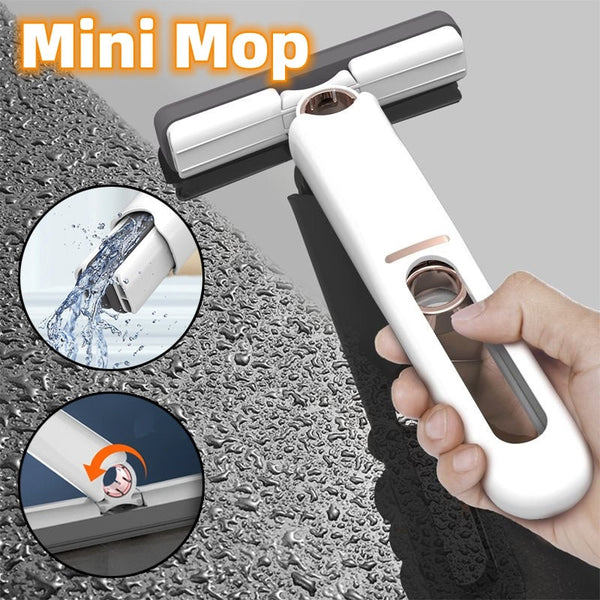 Mini Mops Floor Cleaning Sponge Squeeze Mop Household Cleaning Tools Home Car Portable Wiper Glass Screen Desk Cleaner Mop Silicone Back Scrub Bath Brush