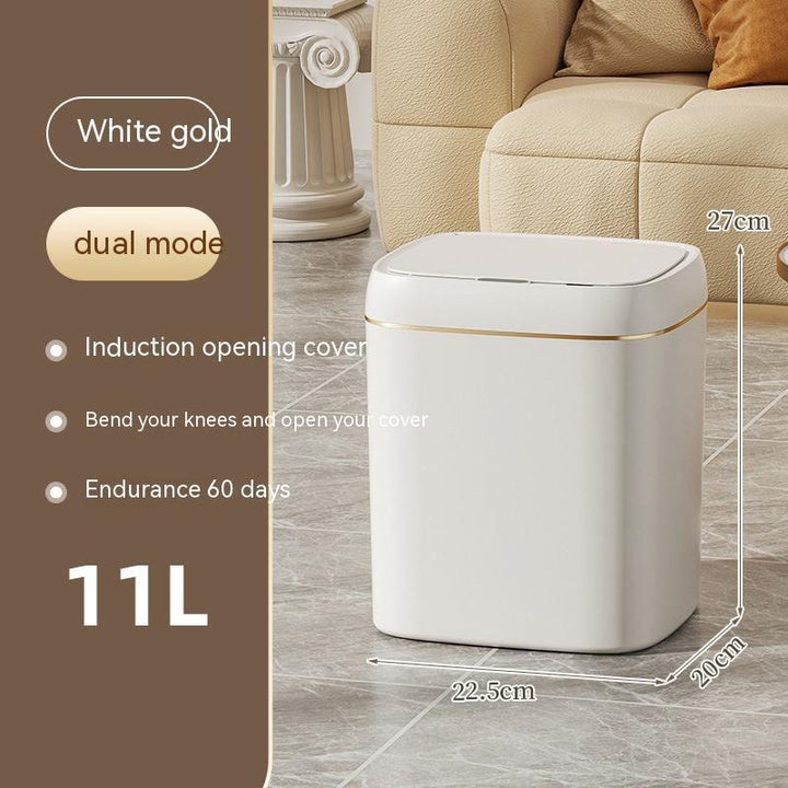 Smart Trash Can With Lid For Bedroom And Living Room Kitchen Storage Box Trash Can Induction Small Car Box Automatic Smart Dustbin Smart Trash Bin Silicone Back Scrub Bath Brush