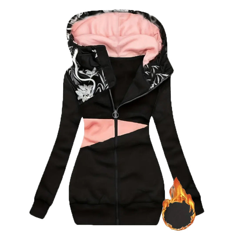 BLYNTRA Plus Size Color-Block Hooded Jacket – Warm Winter Casual Coat BLYNTRA