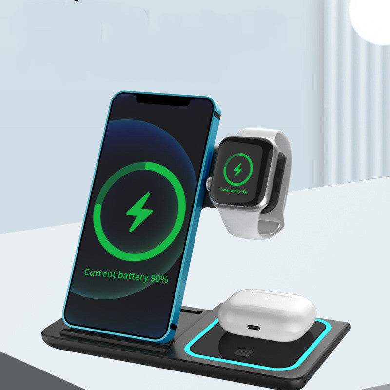 BLYNTRA 3-in-1 Wireless Charging Station – Ambient Dual-Wire Design BLYNTRA