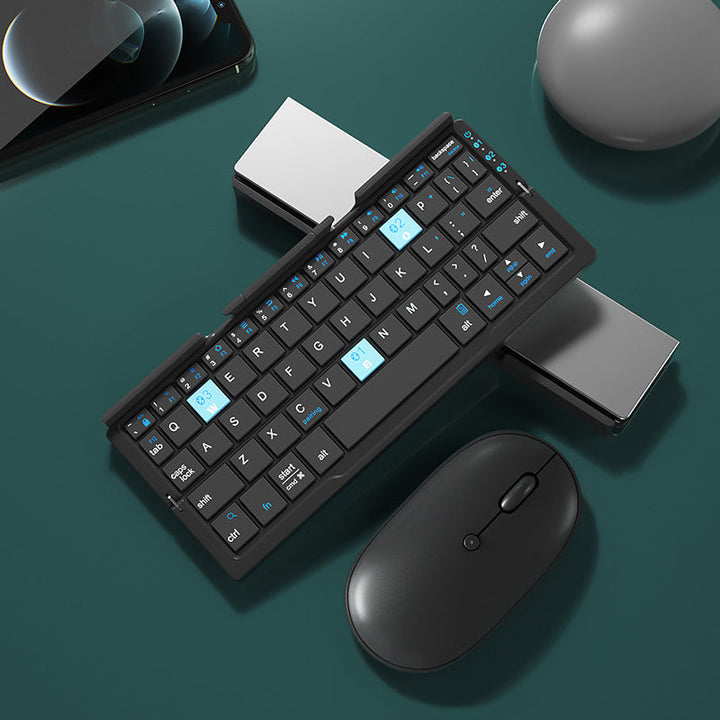Foldable Bluetooth Keyboard | 3-Device Wireless Keypad + Stand Blyntra