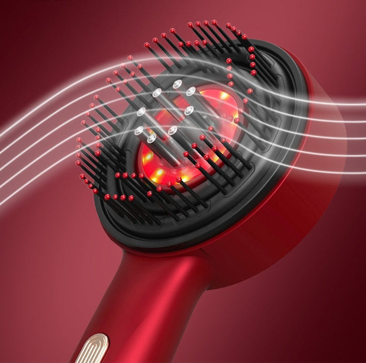 Electric Massage Comb Home Scalp Drain Comb Red Light Anti-slip Hair Care Multi-functional Massage Comb Silicone Back Scrub Bath Brush