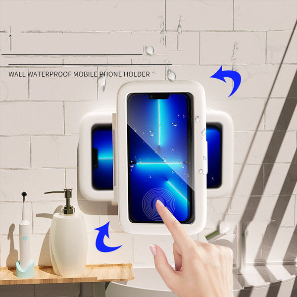 Shower Phone Box Bathroom Waterproof Phone Case Seal Protection Touch Screen Mobile Phone Holder For Kitchen Handsfree Gadget Silicone Back Scrub Bath Brush