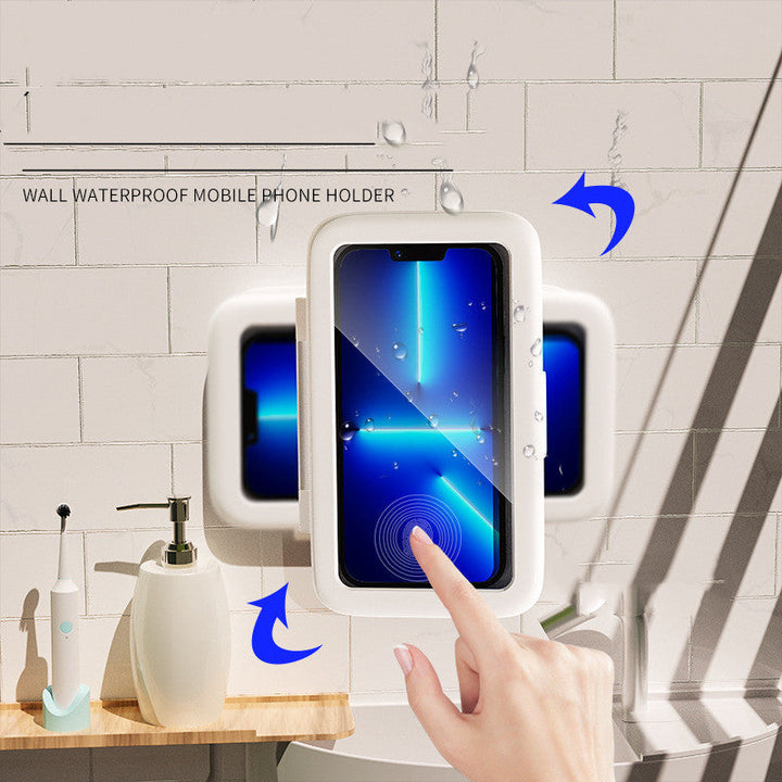 Shower Phone Box Bathroom Waterproof Phone Case Seal Protection Touch Screen Mobile Phone Holder For Kitchen Handsfree Gadget Silicone Back Scrub Bath Brush