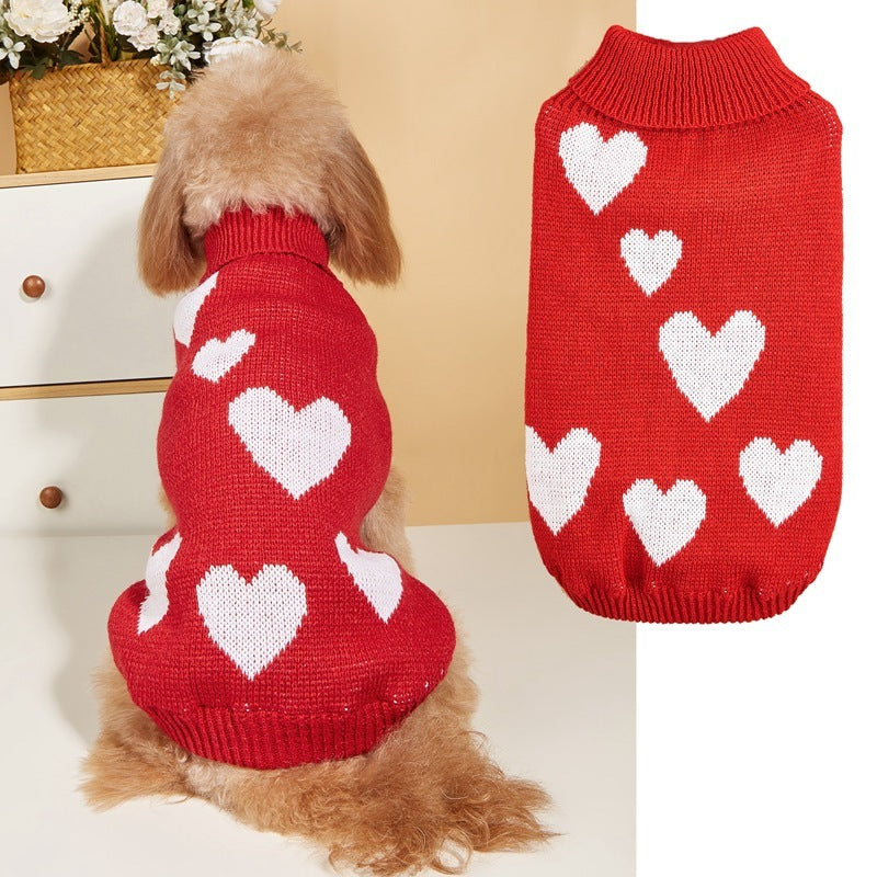 Valentine Dog Sweater | Love Knit Pet Outfit BLYNTRA