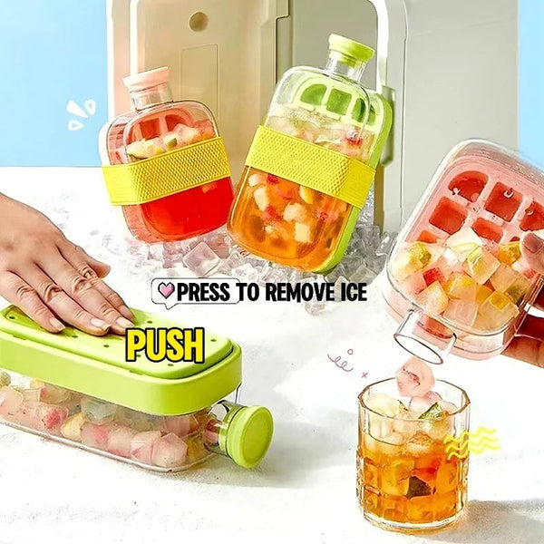 FrostSip Instant Cooling Cup – One-Click Ice Mold with Straw Silicone Back Scrub Bath Brush