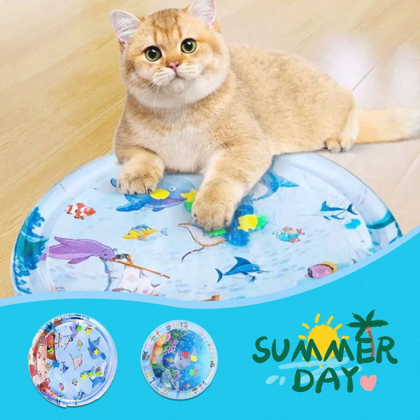 AquaChill Pet Water Cooling Bed Mat Silicone Back Scrub Bath Brush