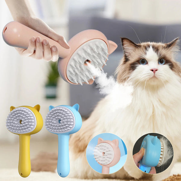 Hair Cleaning Brush With Mist Multifunctional Cat Grooming Brush Rechargeable Self Cleaning Slicker Brush For Pets Dogs & Catsb Pet Products Silicone Back Scrub Bath Brush