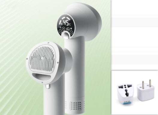 GroomEase Silent Pet Hair Dryer & Comb Silicone Back Scrub Bath Brush