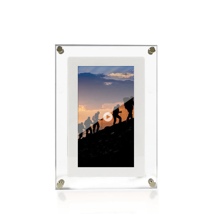 Digital Picture Frame Acrylic Video Player Digital Photo Frame Vertical Display With 1GB And Battery Type C Video Frame Gift For Loved Silicone Back Scrub Bath Brush