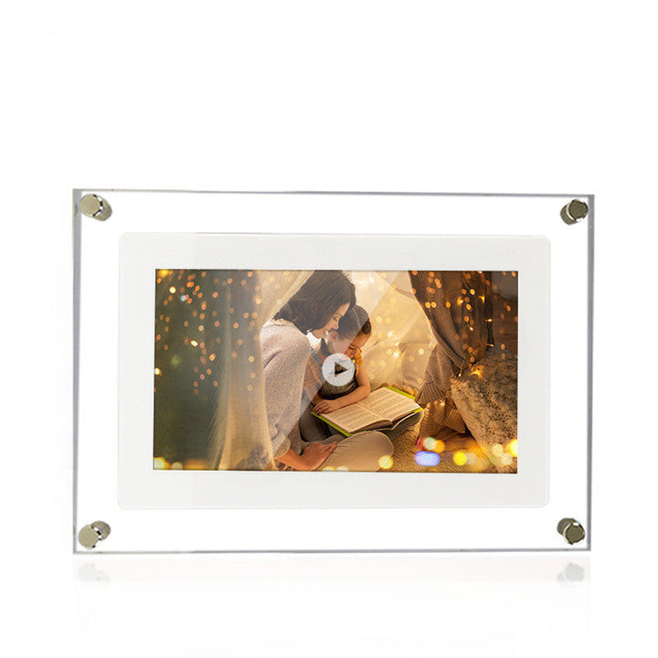 Digital Picture Frame Acrylic Video Player Digital Photo Frame Vertical Display With 1GB And Battery Type C Video Frame Gift For Loved Silicone Back Scrub Bath Brush