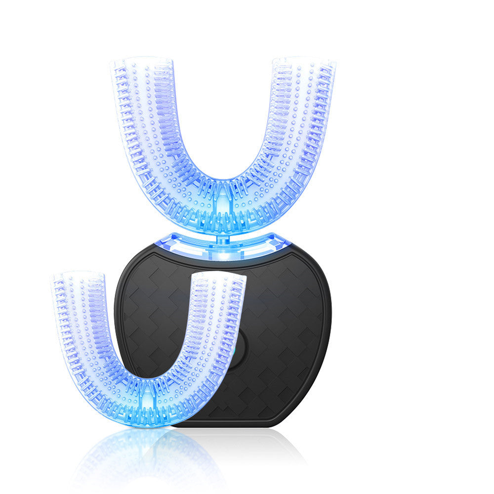BLYNTRA Smart U-Type Toothbrush – 360° Clean, Blue Light, USB Silicone Back Scrub Bath Brush