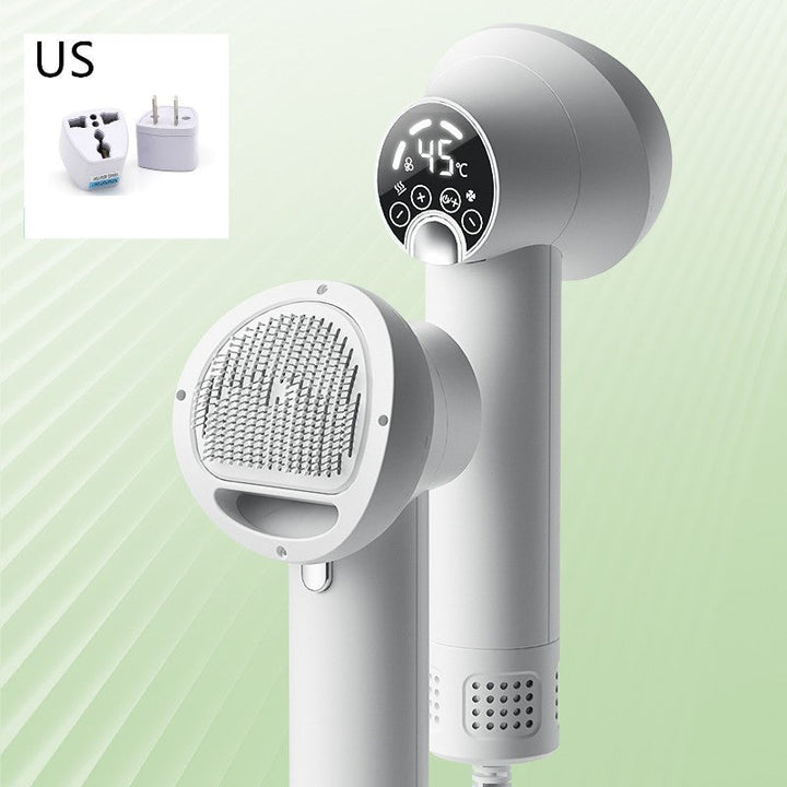 GroomEase Silent Pet Hair Dryer & Comb Silicone Back Scrub Bath Brush