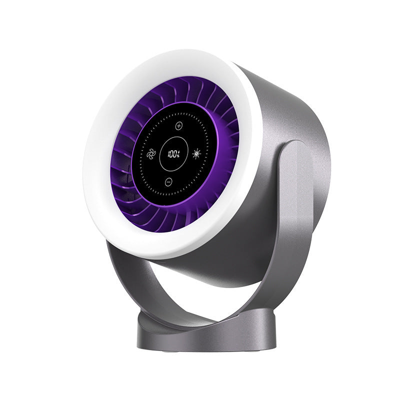 CoolBreeze Adjustable Fan Light with LED Display Silicone Back Scrub Bath Brush