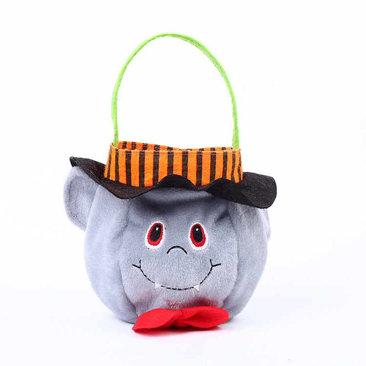 Cute Halloween Candy Bag Halloween Pumpkin Pattern Portable Handbag Cosplay Props Gift Basket Kids Gifts Silicone Back Scrub Bath Brush