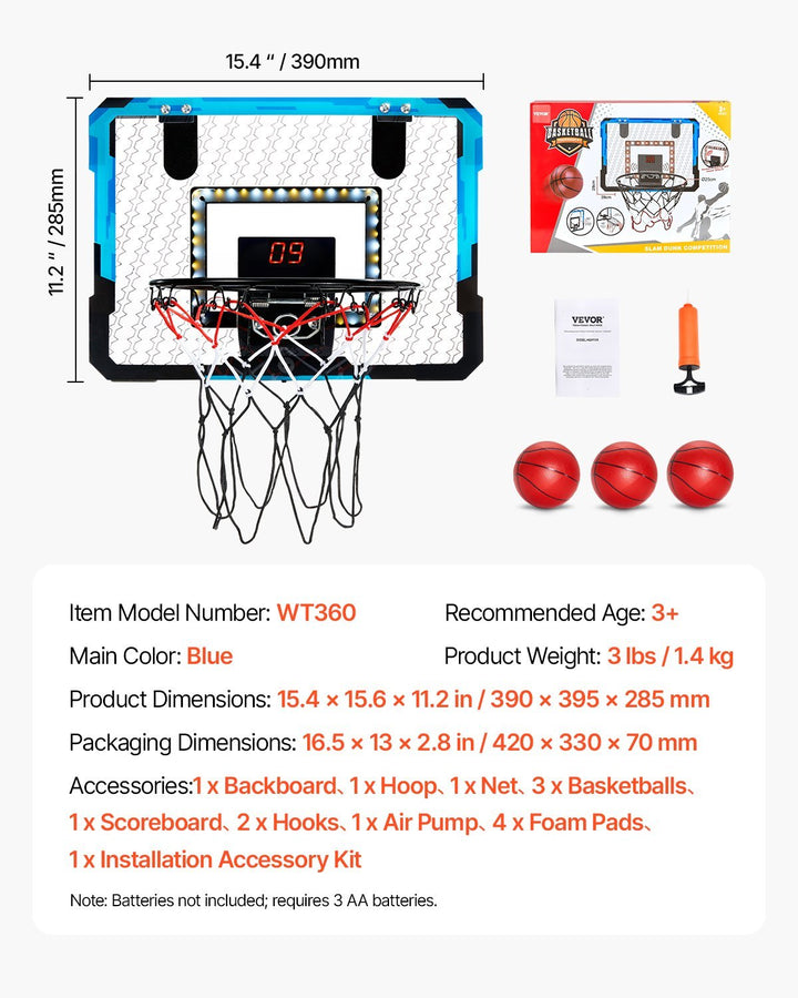 Kids LED Basketball Hoop & Scoreboard BLYNTRA